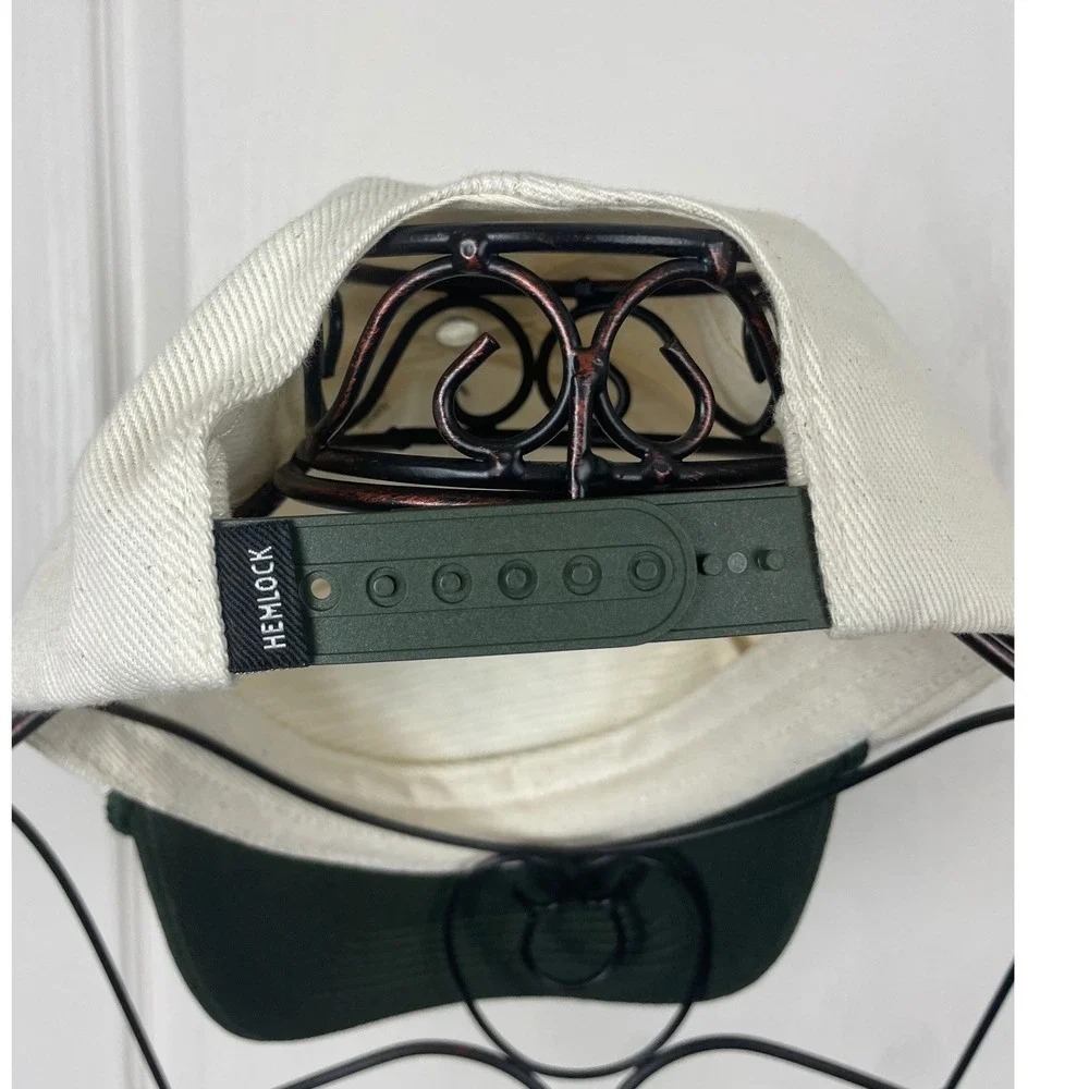 NWT Hemlock Hat Co Buckin Baseball Snapback Hat Green Cream Horse Embroidery new